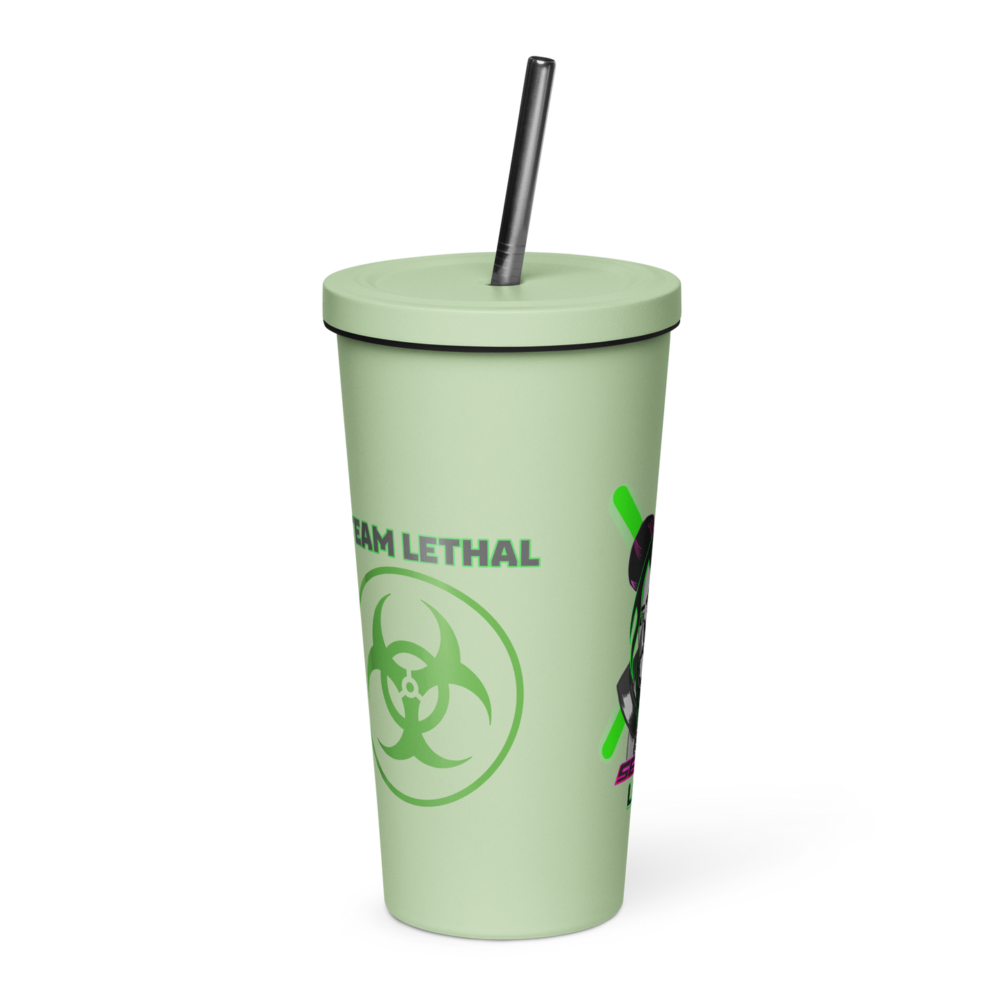 'Team Lethal' Original Secret Level Design Insulated tumbler with a straw