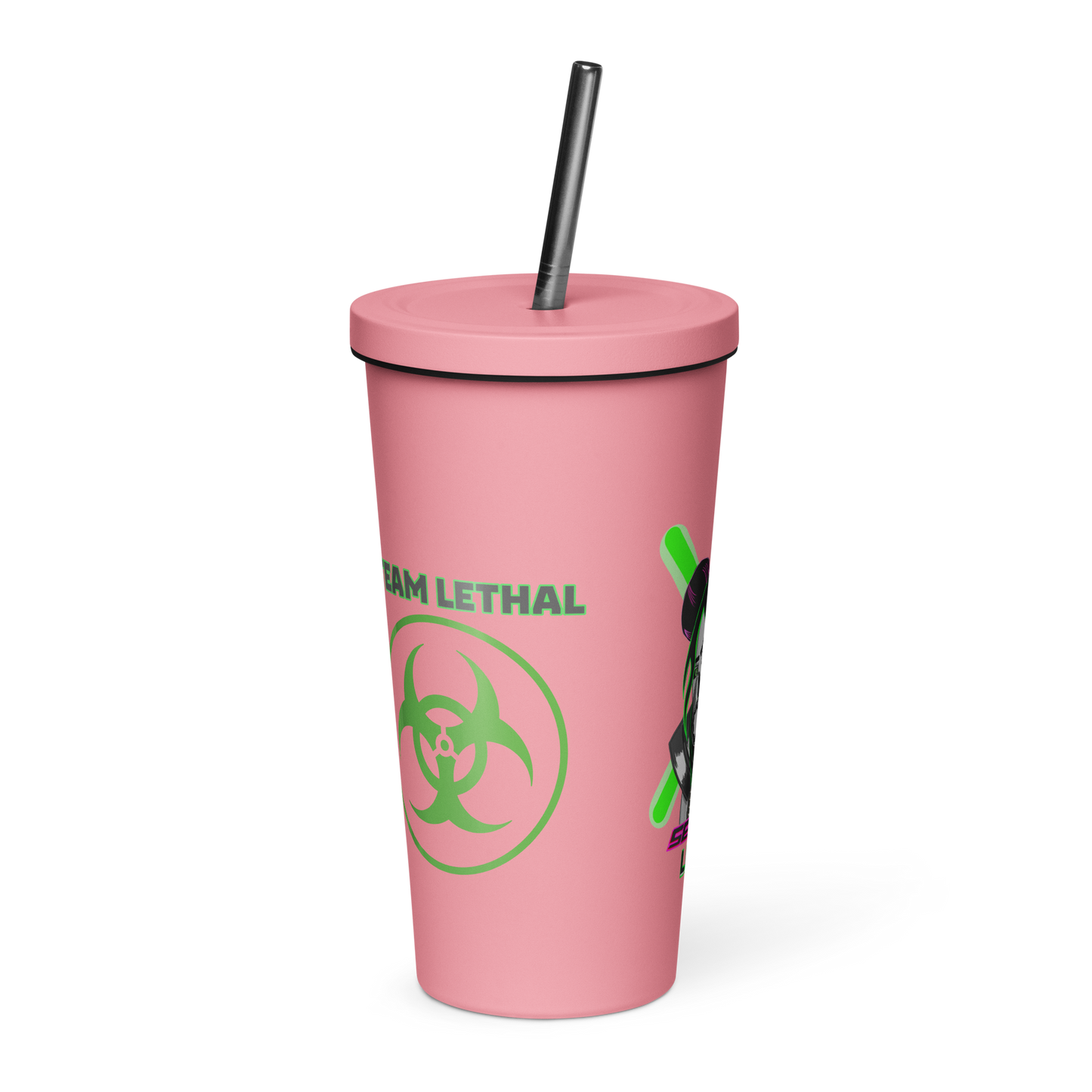 'Team Lethal' Original Secret Level Design Insulated tumbler with a straw