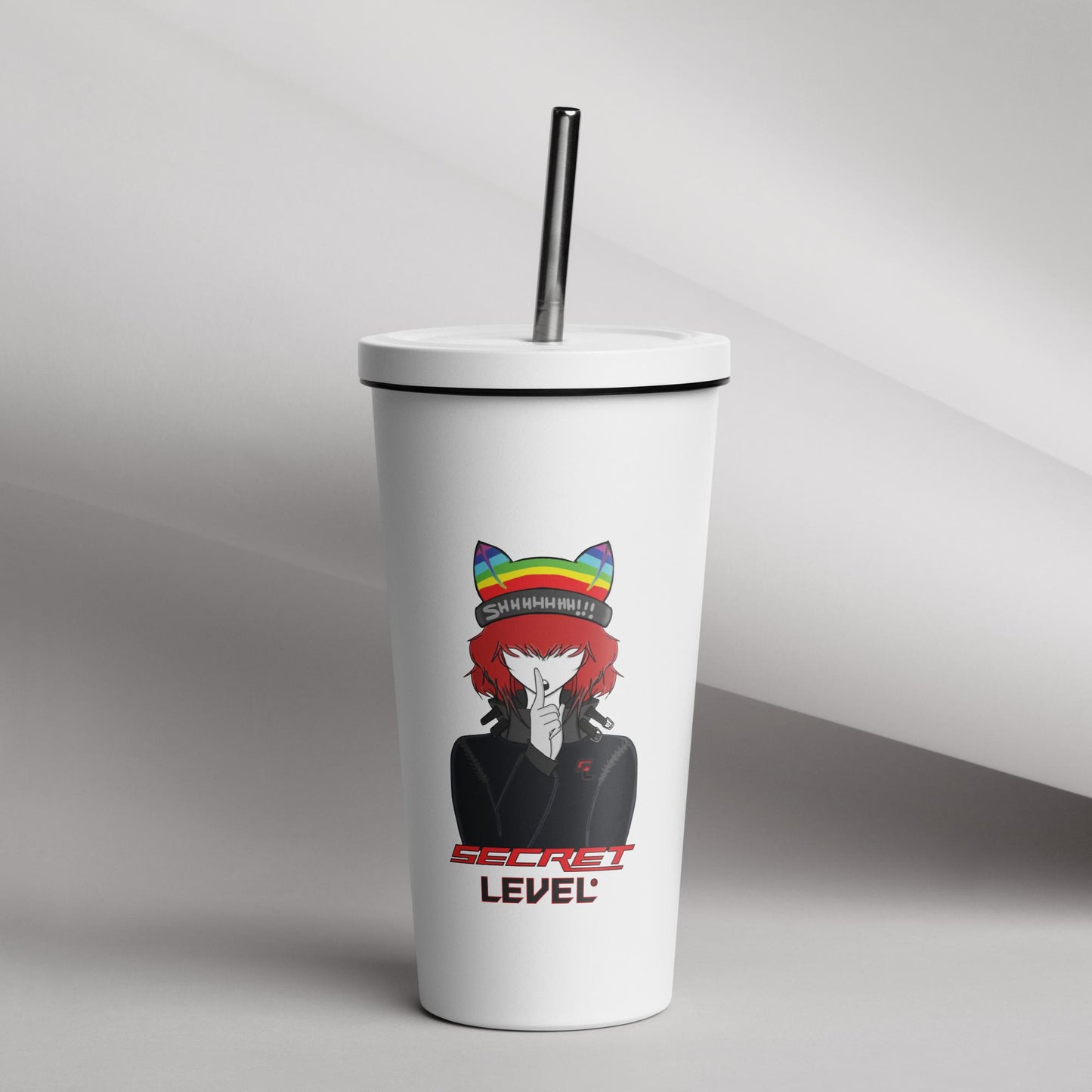 Secret Level SHHHHHH! Logo🌈 'Pride Design' 🌈Insulated tumbler with a straw