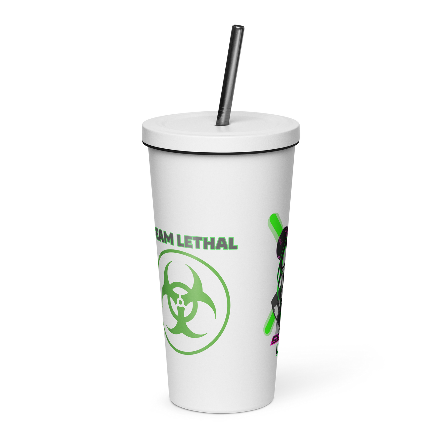 'Team Lethal' Original Secret Level Design Insulated tumbler with a straw